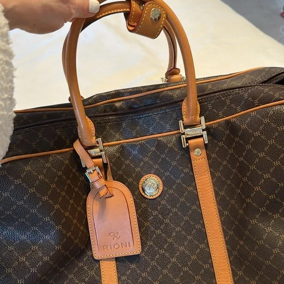 Rioni overnight Brown and Tan Travel Bag - Picture 6 of 7